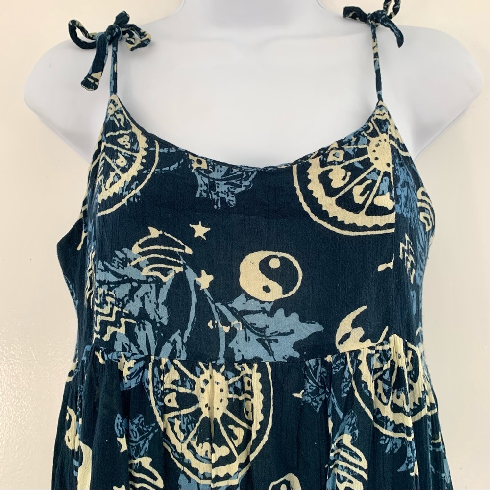 Handmade Cosmic Boho Babydoll Mini Dress